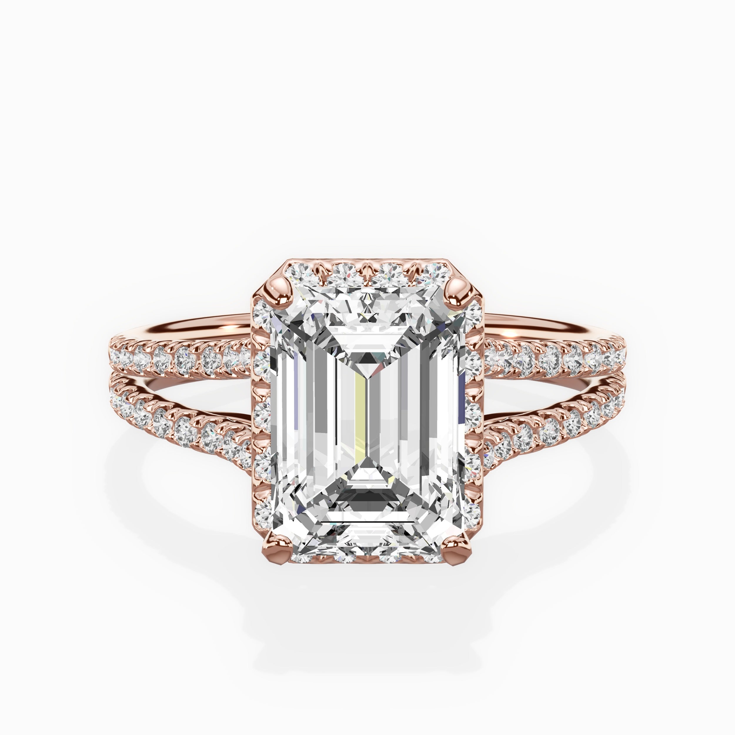 Milgrain Cathedral Halo Engagement Ring
