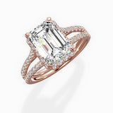 Milgrain Cathedral Halo Engagement Ring