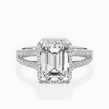 Milgrain Cathedral Halo Engagement Ring