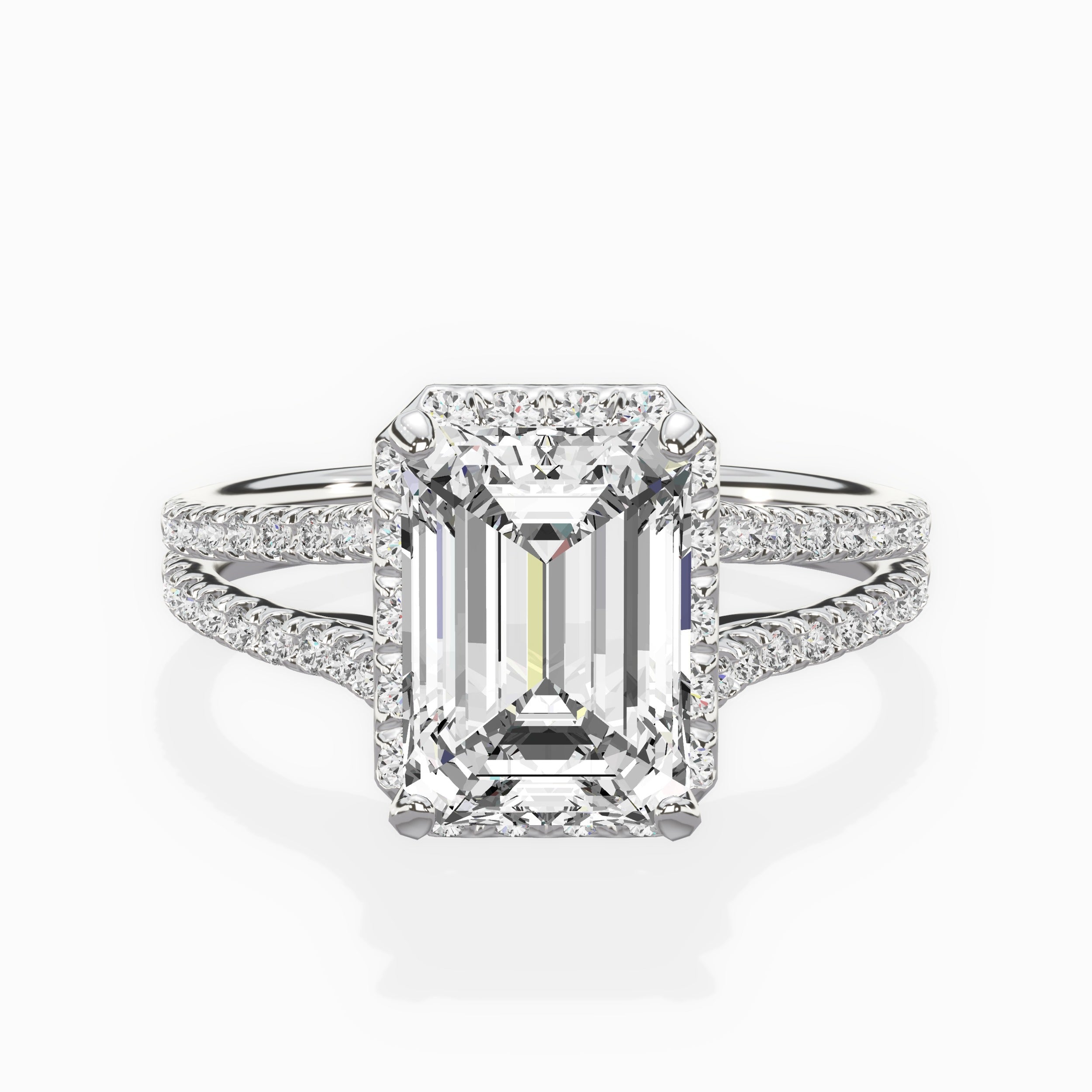 Milgrain Cathedral Halo Engagement Ring