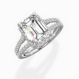 Milgrain Cathedral Halo Engagement Ring