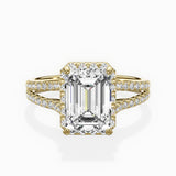 Milgrain Cathedral Halo Engagement Ring