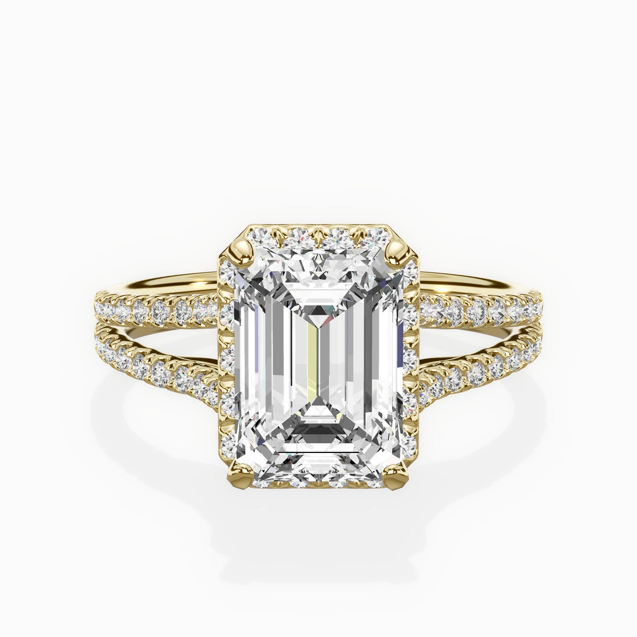 Milgrain Cathedral Halo Engagement Ring
