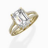 Milgrain Cathedral Halo Engagement Ring