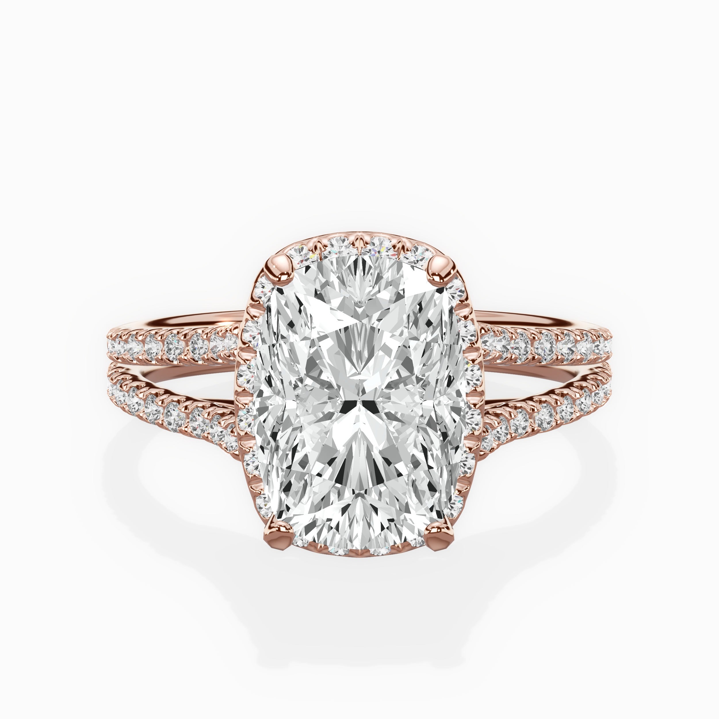 Milgrain Cathedral Halo Engagement Ring