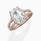 Milgrain Cathedral Halo Engagement Ring