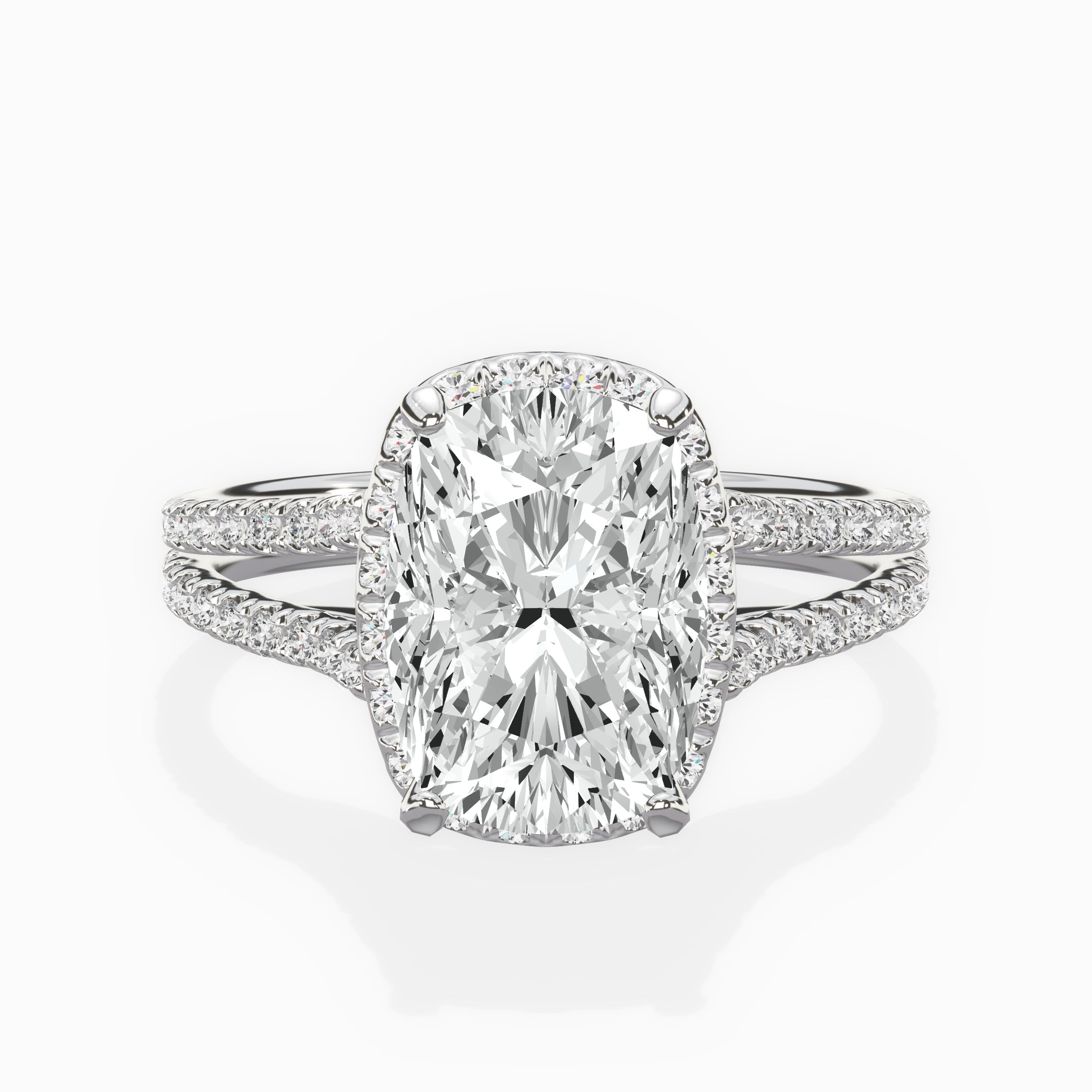 Milgrain Cathedral Halo Engagement Ring