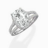 Milgrain Cathedral Halo Engagement Ring