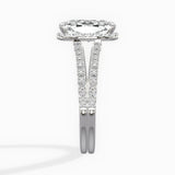 Milgrain Cathedral Halo Engagement Ring