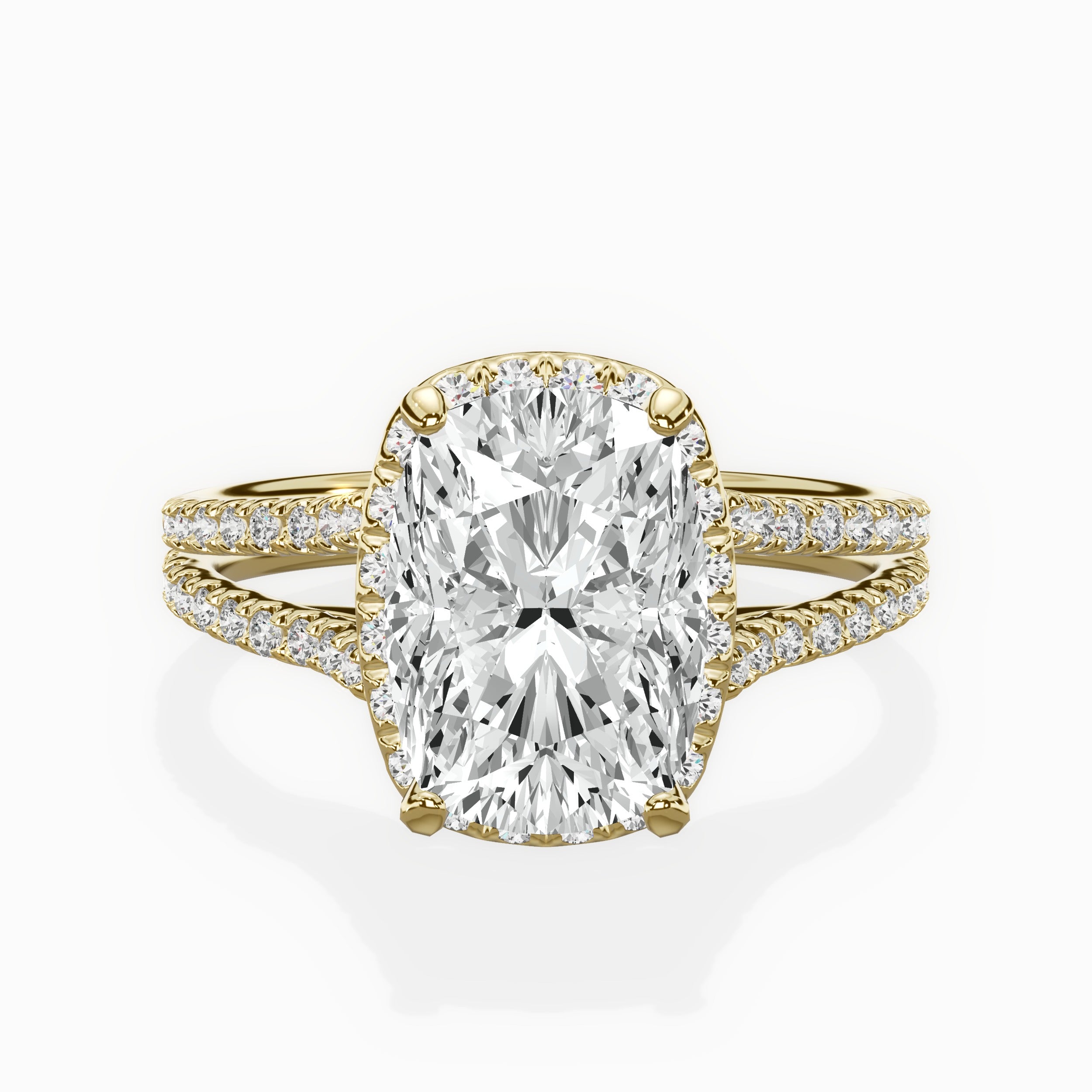 Milgrain Cathedral Halo Engagement Ring