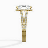Milgrain Cathedral Halo Engagement Ring