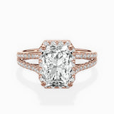 Milgrain Cathedral Halo Engagement Ring