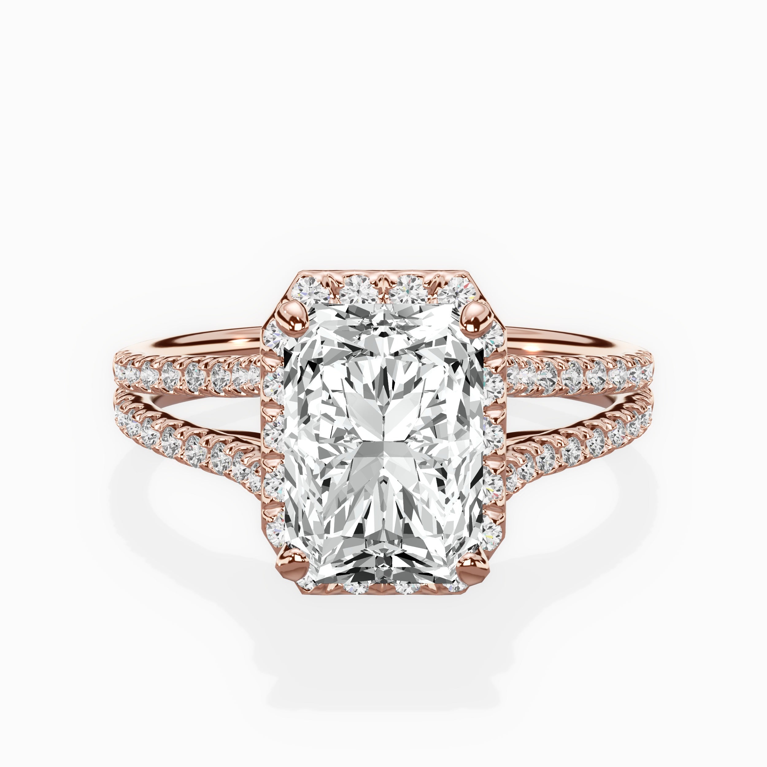 Milgrain Cathedral Halo Engagement Ring