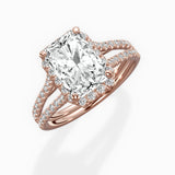 Milgrain Cathedral Halo Engagement Ring
