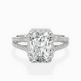 Milgrain Cathedral Halo Engagement Ring
