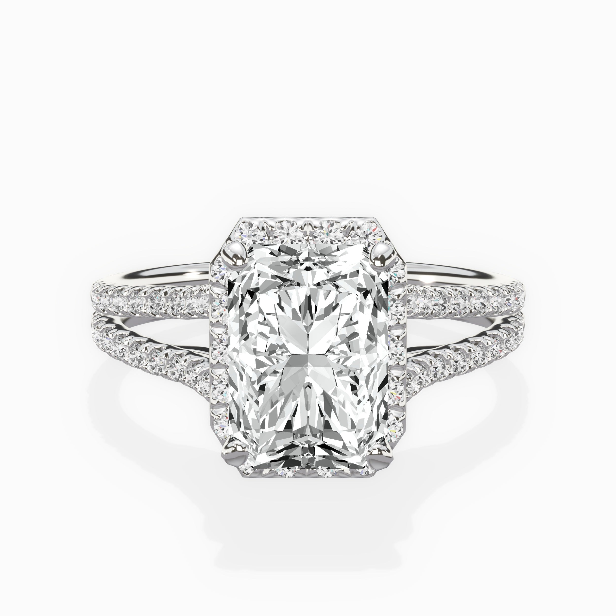 Milgrain Cathedral Halo Engagement Ring