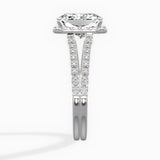 Milgrain Cathedral Halo Engagement Ring