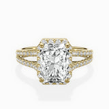 Milgrain Cathedral Halo Engagement Ring