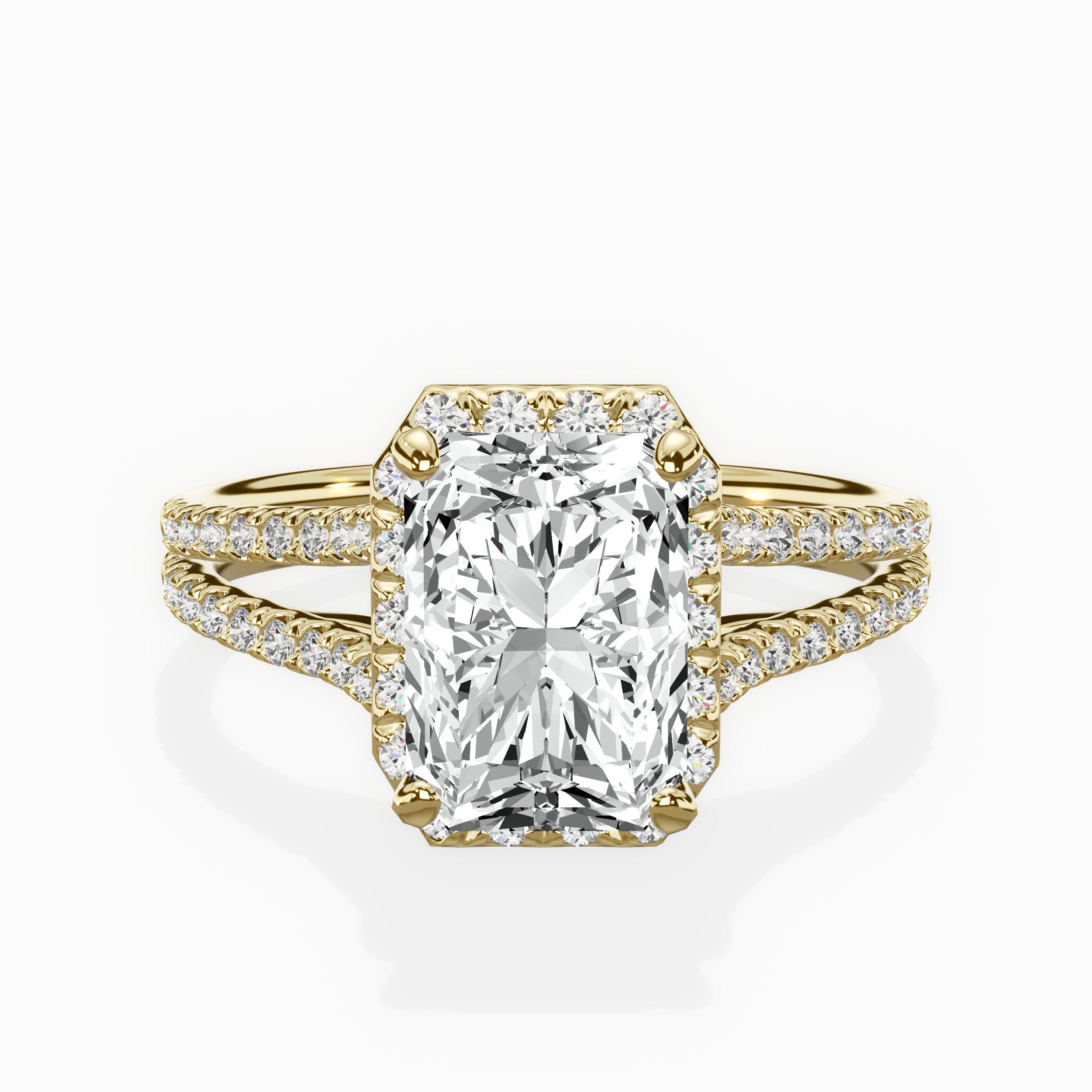 Milgrain Cathedral Halo Engagement Ring