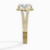 Milgrain Cathedral Halo Engagement Ring