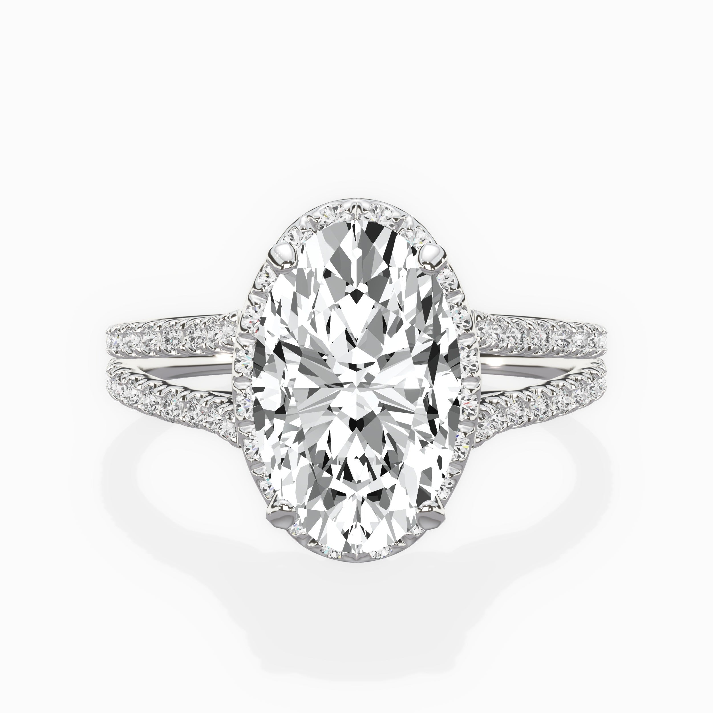 Milgrain Cathedral Halo Engagement Ring