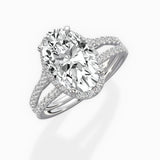 Milgrain Cathedral Halo Engagement Ring
