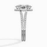 Milgrain Cathedral Halo Engagement Ring