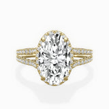Milgrain Cathedral Halo Engagement Ring