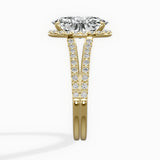Milgrain Cathedral Halo Engagement Ring