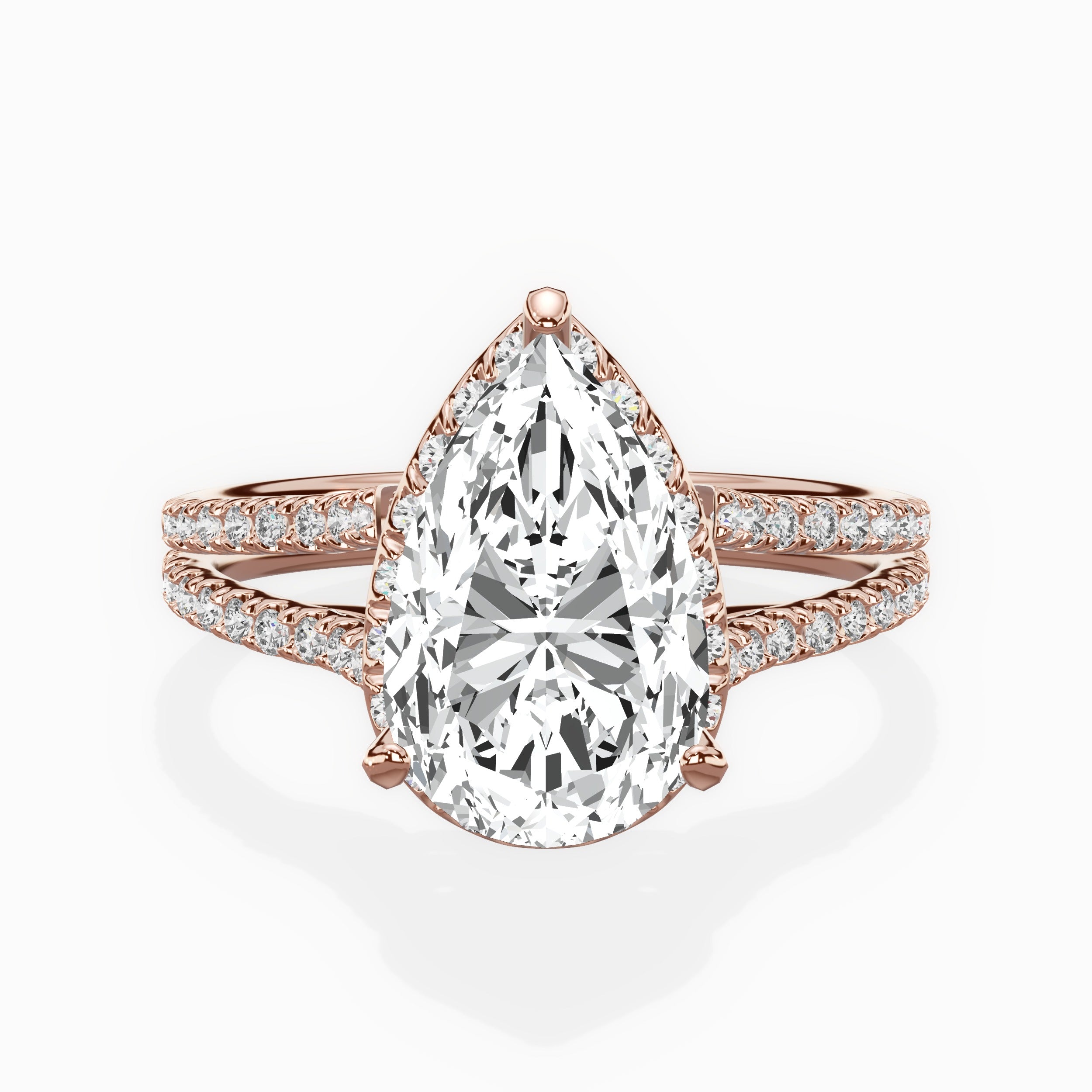 Milgrain Cathedral Halo Engagement Ring