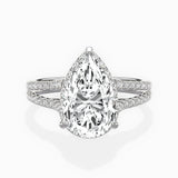 Milgrain Cathedral Halo Engagement Ring