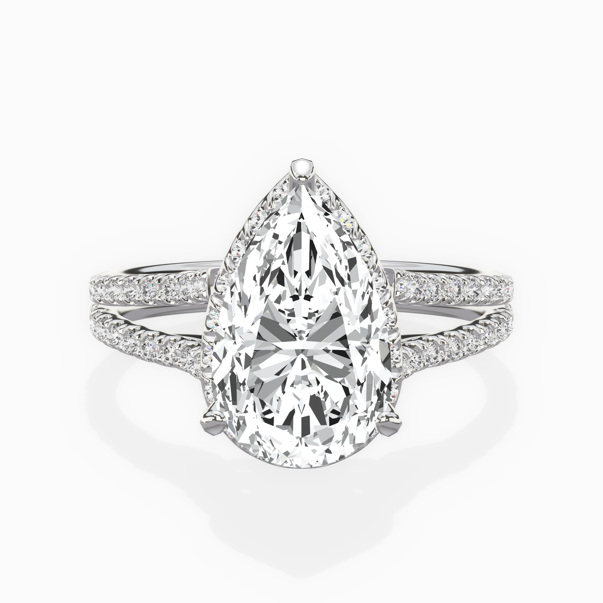 Milgrain Cathedral Halo Engagement Ring