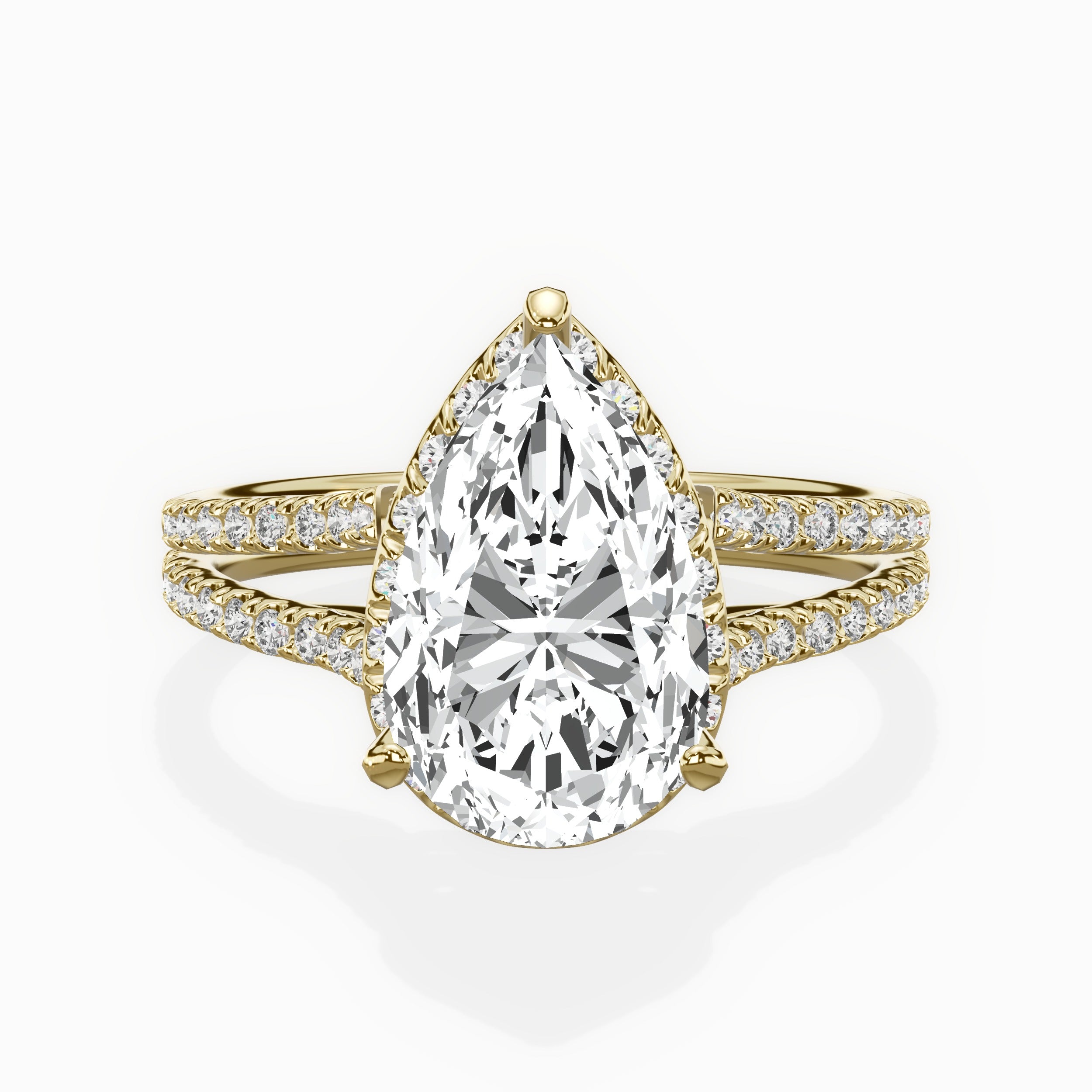 Milgrain Cathedral Halo Engagement Ring