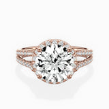 Milgrain Cathedral Halo Engagement Ring