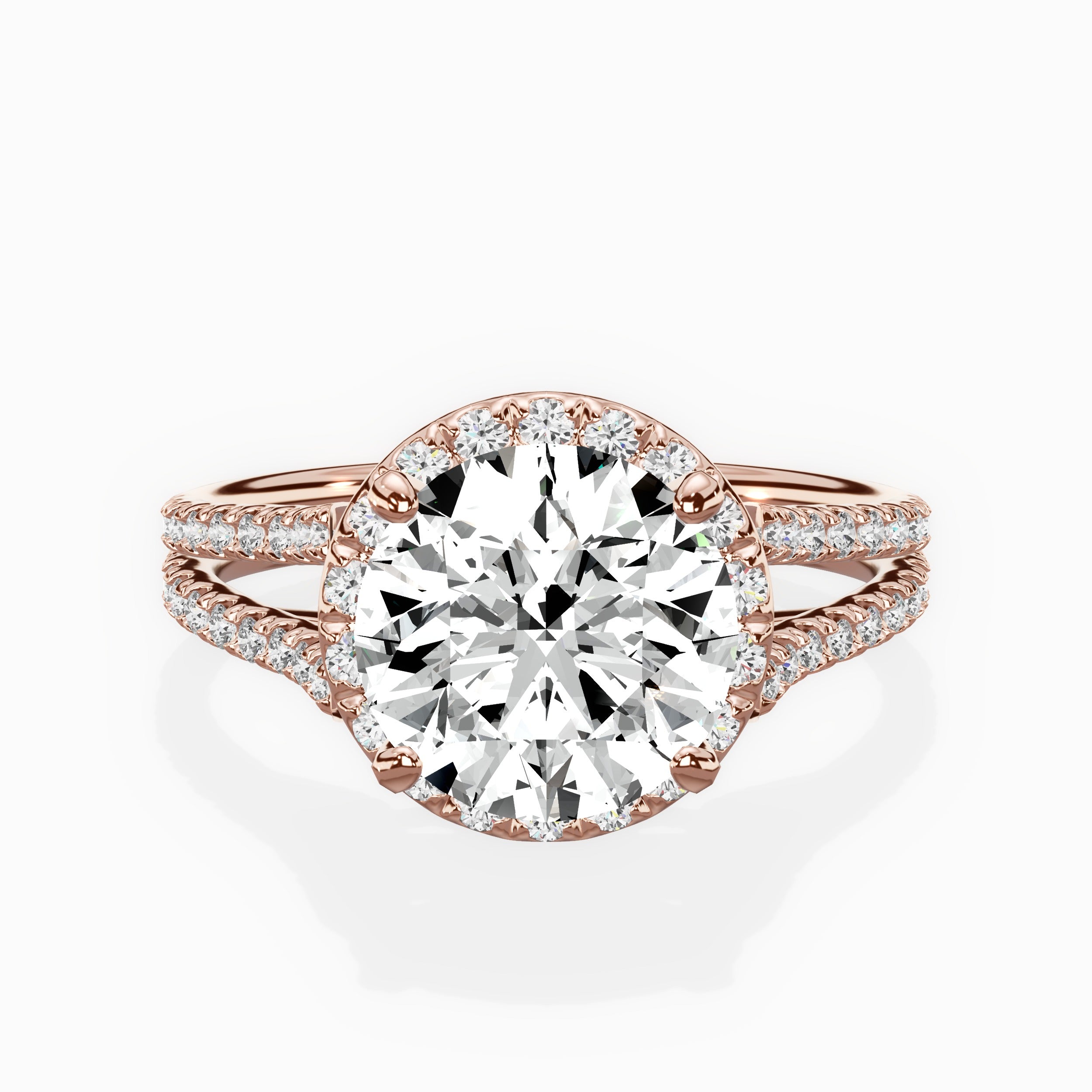 Milgrain Cathedral Halo Engagement Ring