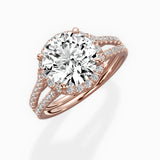 Milgrain Cathedral Halo Engagement Ring