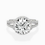 Milgrain Cathedral Halo Engagement Ring