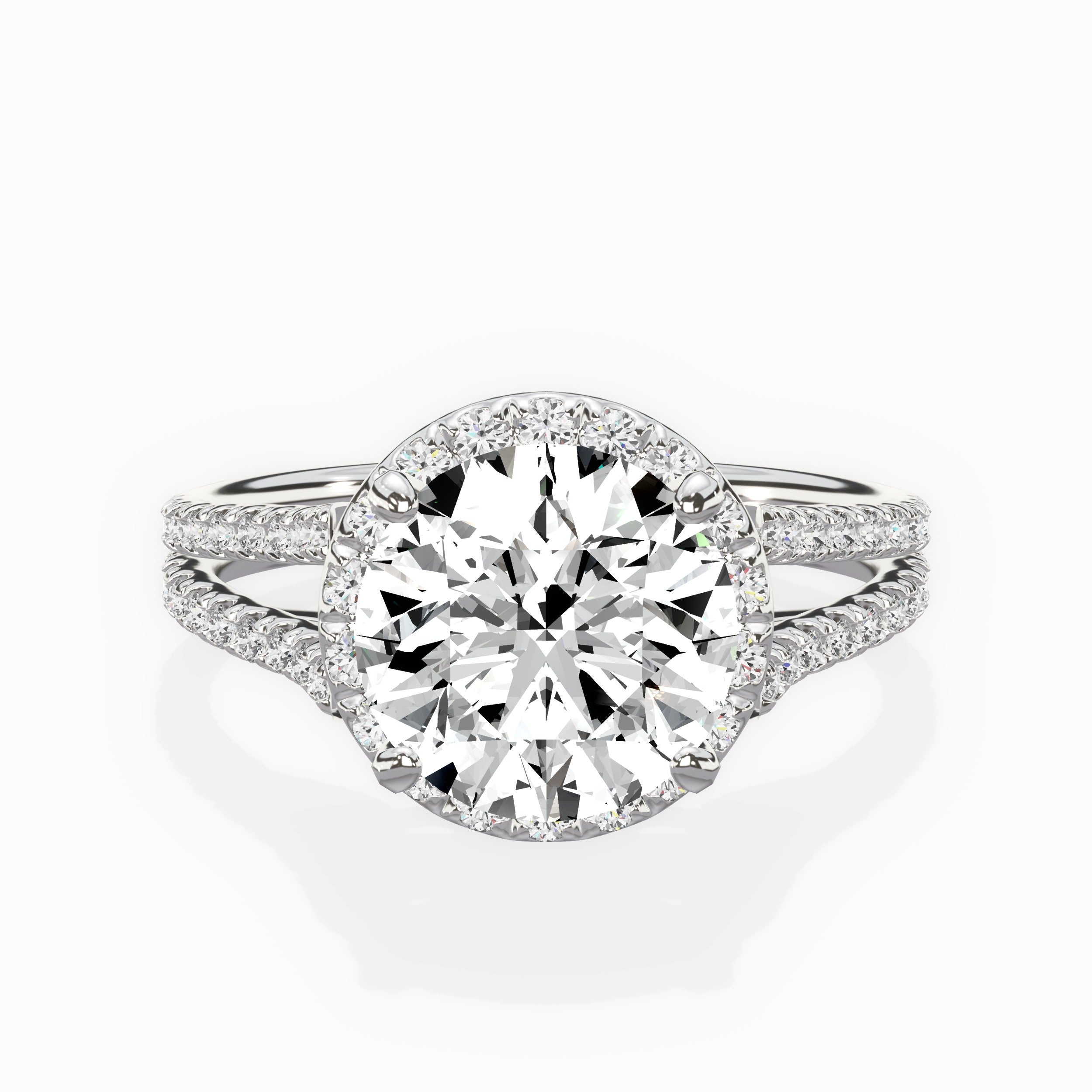 Milgrain Cathedral Halo Engagement Ring