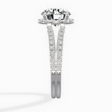 Milgrain Cathedral Halo Engagement Ring