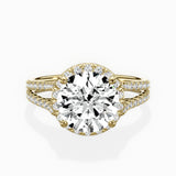 Milgrain Cathedral Halo Engagement Ring