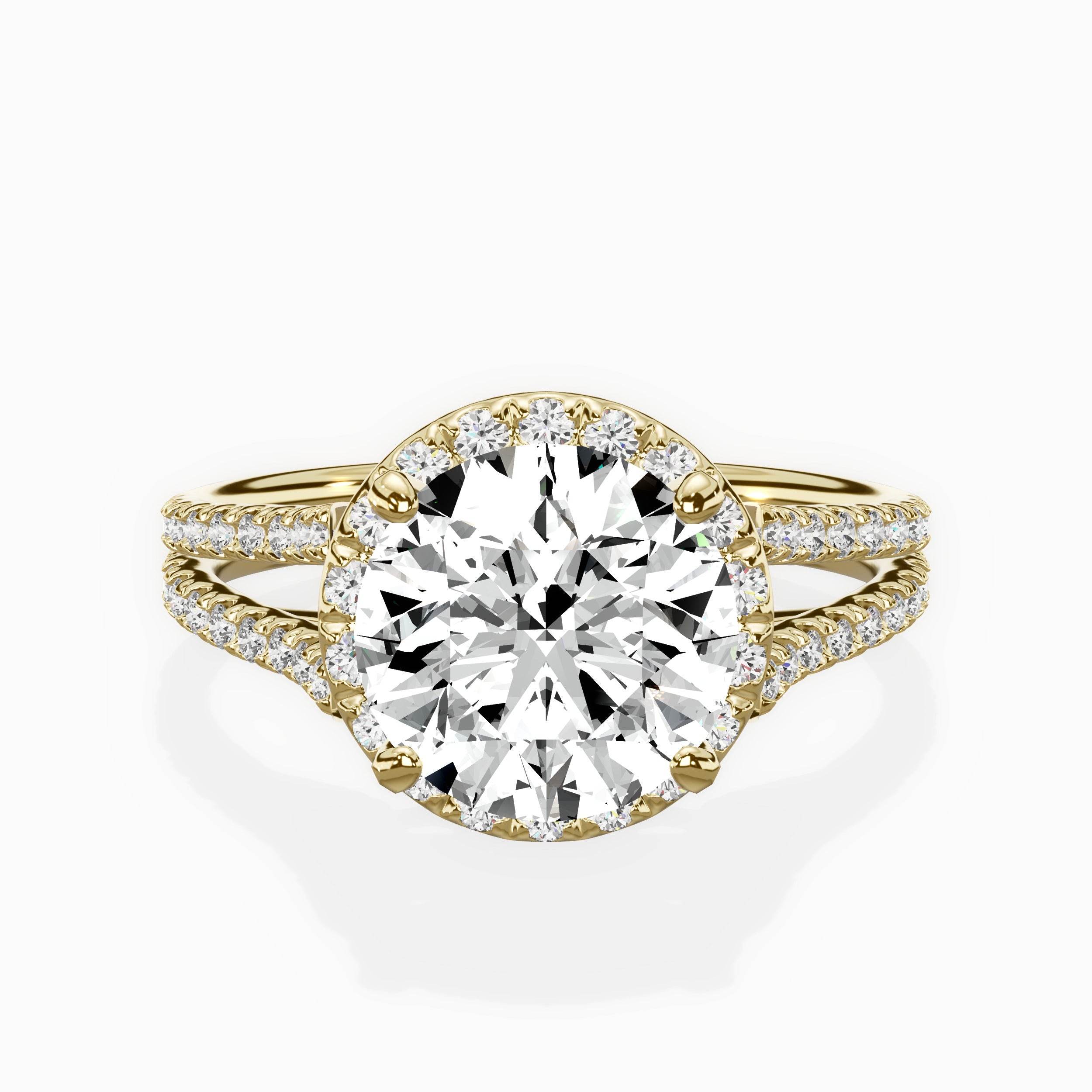 Milgrain Cathedral Halo Engagement Ring