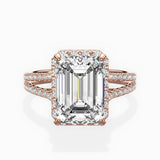 Milgrain Cathedral Halo Engagement Ring