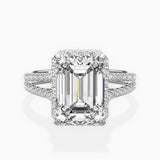 Milgrain Cathedral Halo Engagement Ring
