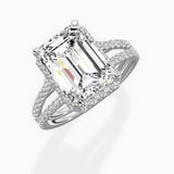 Milgrain Cathedral Halo Engagement Ring