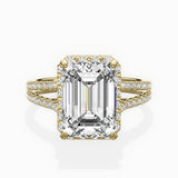 Milgrain Cathedral Halo Engagement Ring
