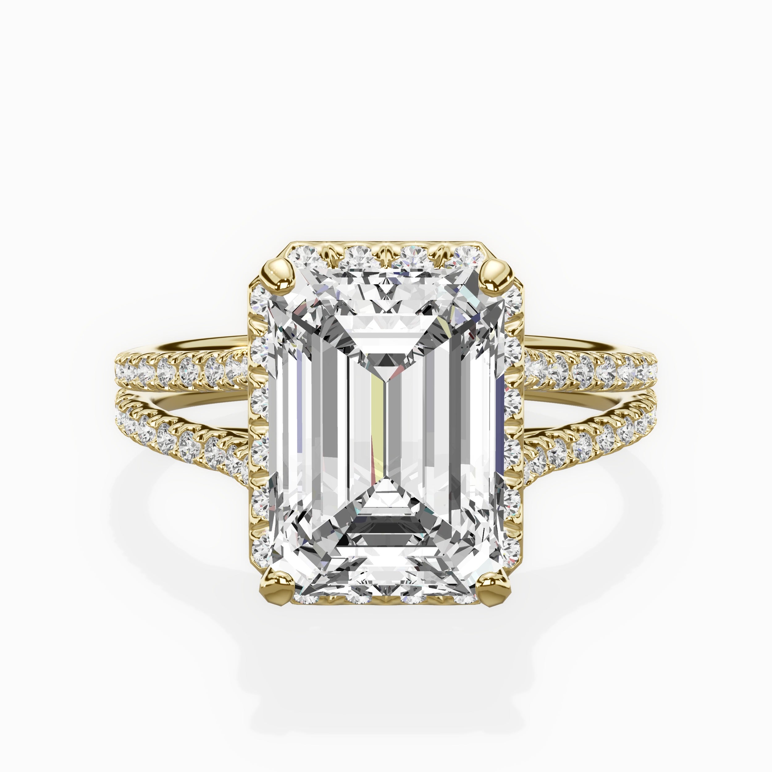 Milgrain Cathedral Halo Engagement Ring