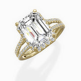 Milgrain Cathedral Halo Engagement Ring