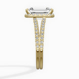 Milgrain Cathedral Halo Engagement Ring