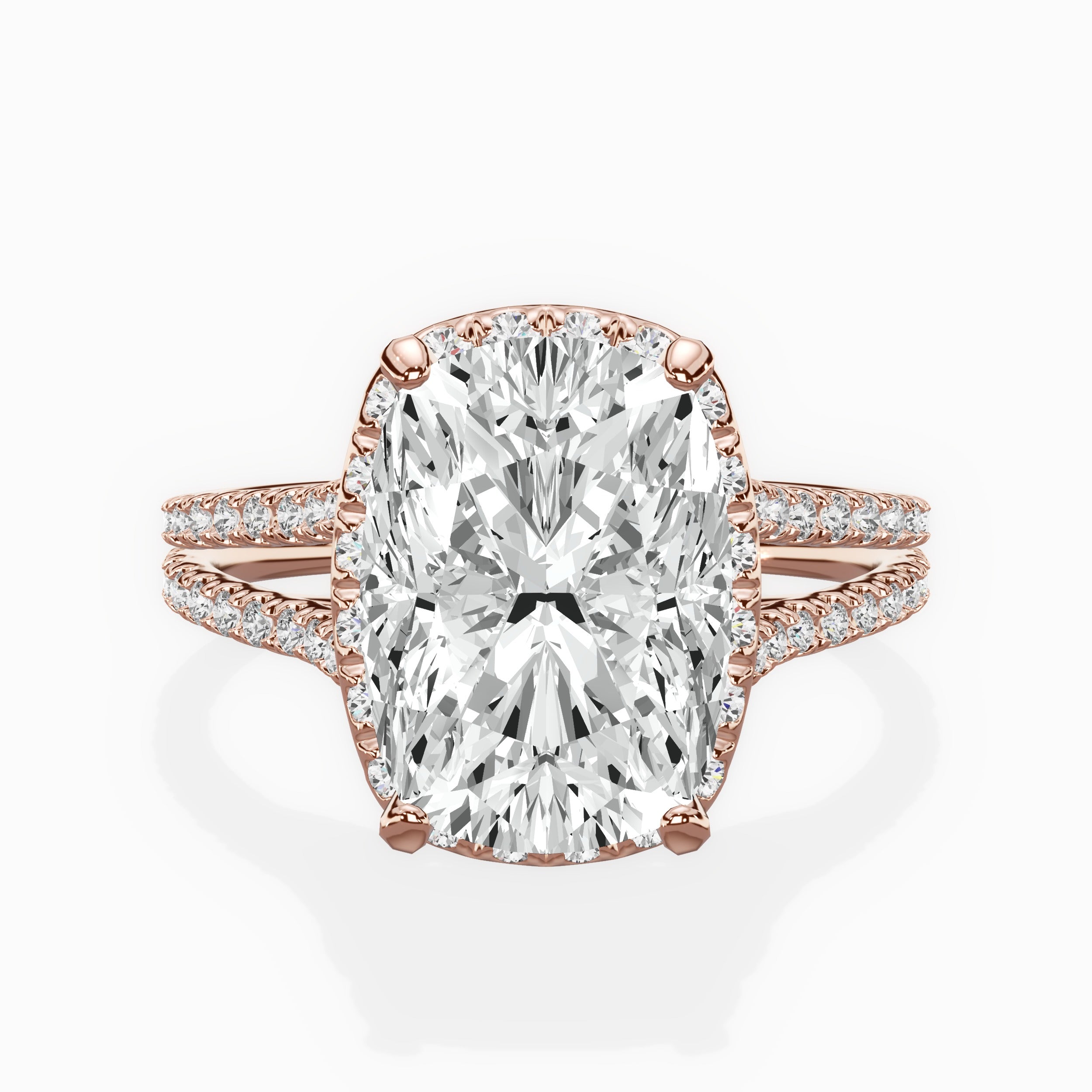 Milgrain Cathedral Halo Engagement Ring