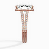 Milgrain Cathedral Halo Engagement Ring